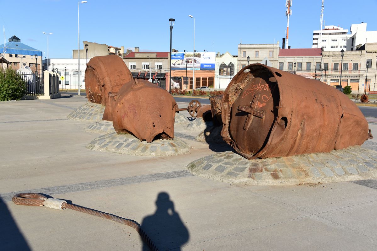 08D Old Rusting Ship Buoys Next To Loreto Pier On Waterfront Area Of Punta Arenas Chile